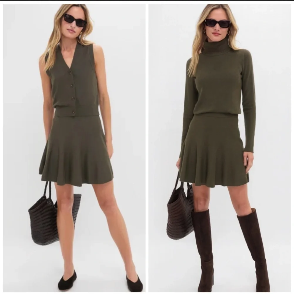 Tuckernuck HYACINTH HOUSE Olive Connie Knit Mini Skirt Large